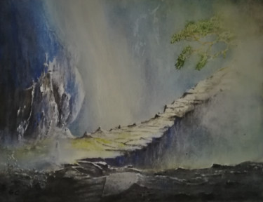 Peinture intitulée "Le Passage" par Guylaine, Œuvre d'art originale, Aquarelle