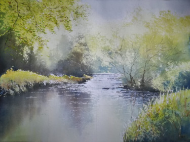Un moment de Paix Peinture intitulée "Un moment de Paix" par Guylaine, Œuvre d'art originale, Aquarelle