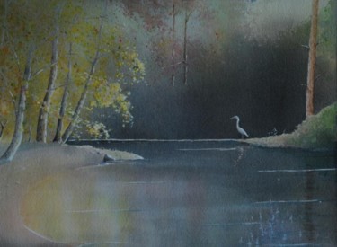 Painting titled "patience" by Guylaine, Original Artwork, Watercolor