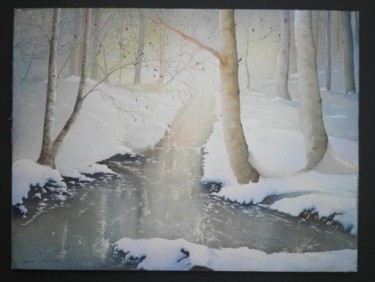 Peinture intitulée "Un matin d'hiver" par Guylaine, Œuvre d'art originale, Aquarelle
