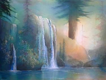 Peinture intitulée "Un bout de Paradis" par Guylaine, Œuvre d'art originale, Aquarelle