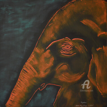 Pintura titulada "ELEPHAS -  peinture…" por Guylaine Bisson (GuyL'ART), Obra de arte original, Acrílico
