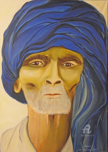 Peinture intitulée "Kalappan vieil indi…" par Guylaine Bisson (GuyL'ART), Œuvre d'art originale, Acrylique