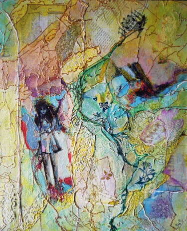 Pintura titulada "PROMENADE - techniq…" por Guylaine Bisson (GuyL'ART), Obra de arte original, Acrílico Montado en Bastidor…