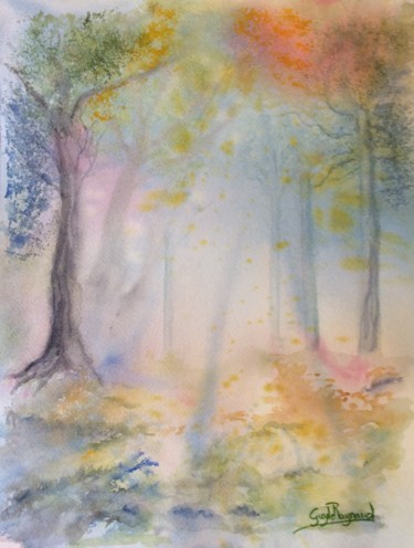 Peinture intitulée "rayon de soleil dan…" par Guyle Rayne, Œuvre d'art originale, Aquarelle