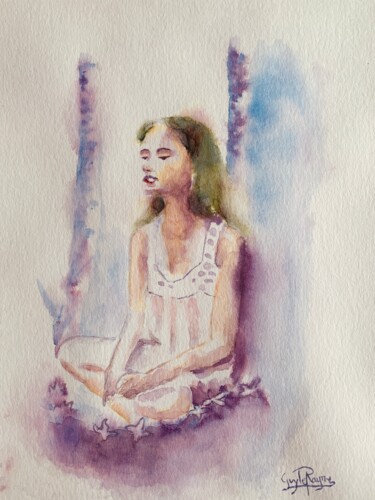 Painting titled "Zen, soyons zen" by Guyle Rayne, Original Artwork, Watercolor