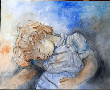 绘画 标题为“clément le sommeil” 由Guylène Delisle, 原创艺术品, 油