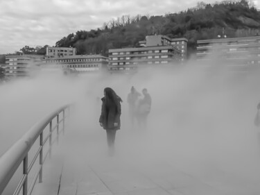 Fotografía titulada "Guggenheim fog" por Guy Link, Obra de arte original, Fotografía digital