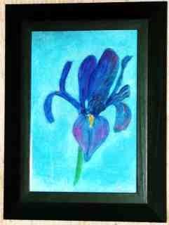 Painting titled "Iris" by Jean Guyou, Original Artwork, Oil