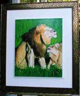 Painting titled "Admiration" by Jean Guyou, Original Artwork, Oil Mounted on Wood Stretcher frame