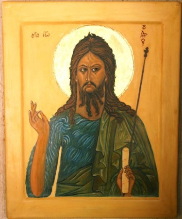 Peinture intitulée "Saint Jean Baptiste" par Jean Guyou, Œuvre d'art originale, Pigments