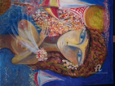 Peinture intitulée "Femme de marin" par Guyrichd, Œuvre d'art originale, Acrylique