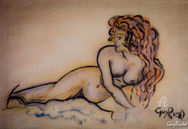 Pintura intitulada "Nue allongee-Egon S…" por Guyrichd, Obras de arte originais, Acrílico