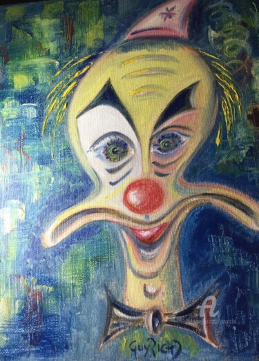 Peinture intitulée "Clown "Kroko"" par Guyrichd, Œuvre d'art originale, Huile