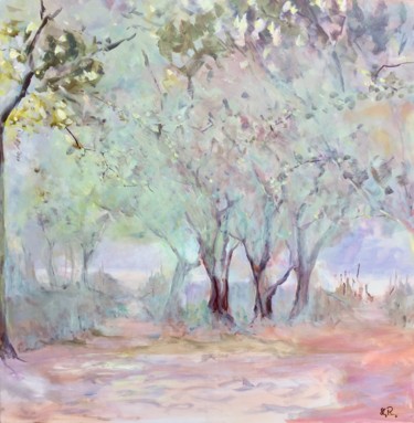 Peinture intitulée "Woodland scene" par Guy Rossey, Œuvre d'art originale, Acrylique