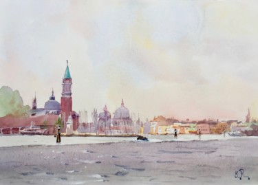 Painting titled "San Giorgio" by Guy Rossey, Original Artwork, Watercolor