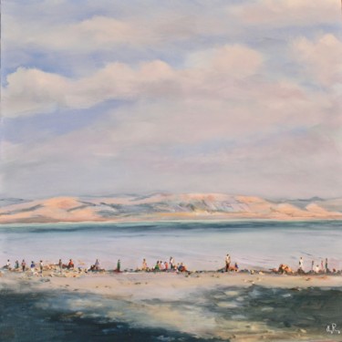 Peinture intitulée "By the lake" par Guy Rossey, Œuvre d'art originale, Huile