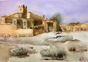 Painting titled "Abandonnée" by Guy Rossey, Original Artwork, Watercolor
