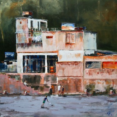 Painting titled "La favela" by Guy Rossey, Original Artwork, Acrylic