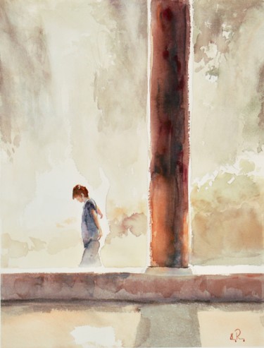 Painting titled "Rafraîchissant" by Guy Rossey, Original Artwork, Watercolor