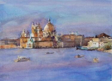 Painting titled "ND de la Salute" by Guy Rossey, Original Artwork, Watercolor