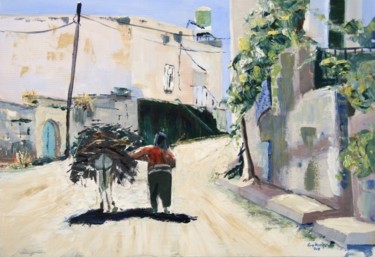 Painting titled "Across the village." by Guy Rossey, Original Artwork