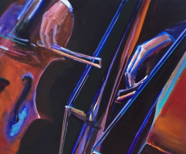 Painting titled "Cellos playing .jpg" by Guy Rossey, Original Artwork, Acrylic