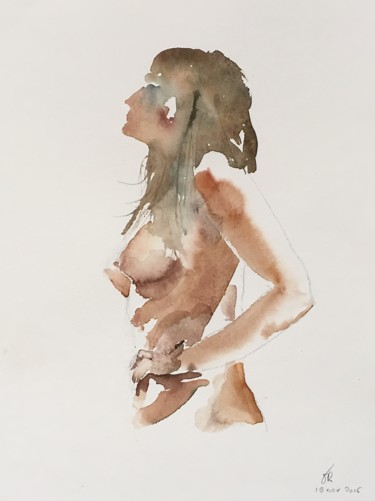 Peinture intitulée "Lara 1911" par Guy Rossey, Œuvre d'art originale, Aquarelle