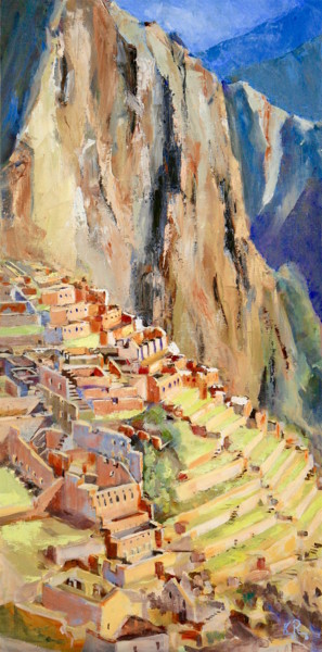 Painting titled "Machu Picchu" by Guy Rossey, Original Artwork, Oil