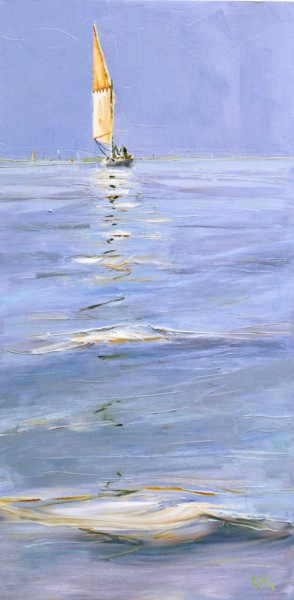 Peinture intitulée "Quiet sailing" par Guy Rossey, Œuvre d'art originale, Huile