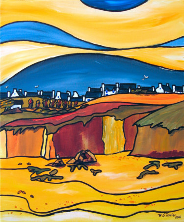 Peinture intitulée "Triptyque Breton 2c" par Guy Terrier, Œuvre d'art originale, Acrylique