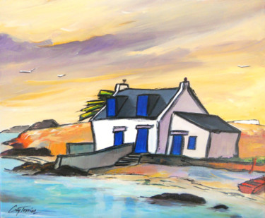 Malerei mit dem Titel "Goulvars, la maison…" von Guy Terrier, Original-Kunstwerk, Acryl