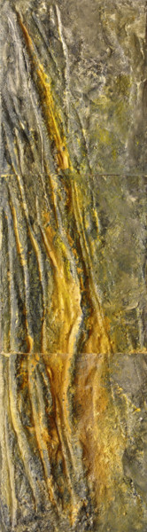 Pintura titulada "Triptyque basalte" por Guy Terrier, Obra de arte original, Cemento