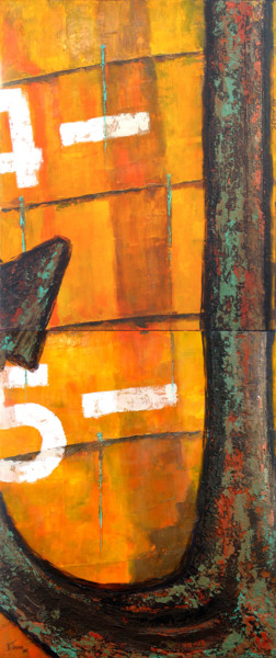 Malerei mit dem Titel "Une ancre" von Guy Terrier, Original-Kunstwerk, Acryl