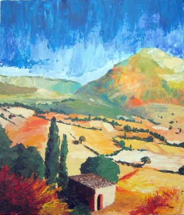 Schilderij getiteld "Provence" door Guy Terrier, Origineel Kunstwerk, Olie