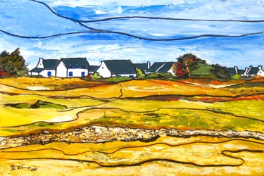 Painting titled "Lande de Kerné" by Guy Terrier, Original Artwork, Acrylic