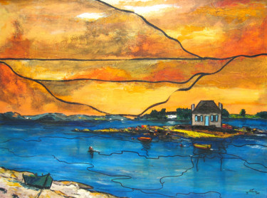 Malerei mit dem Titel "La petite maison de…" von Guy Terrier, Original-Kunstwerk, Acryl