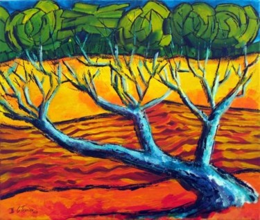 Peinture intitulée "L'arbre d'Auray" par Guy Terrier, Œuvre d'art originale