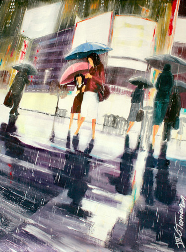 Malerei mit dem Titel "Tokyo, shinjuku" von Guy Terrier, Original-Kunstwerk, Acryl