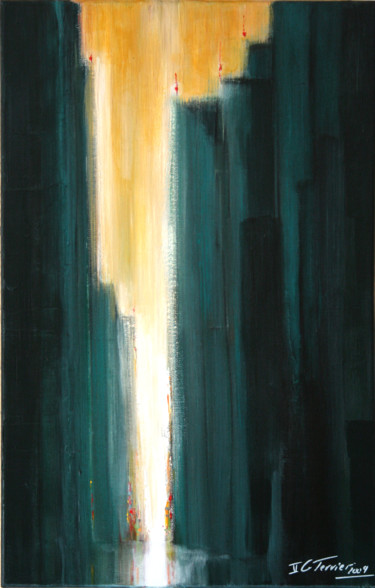 Malerei mit dem Titel "Tokyo, oppression d…" von Guy Terrier, Original-Kunstwerk, Acryl