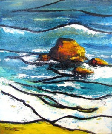 Peinture intitulée "Rochers - Etude 1" par Guy Terrier, Œuvre d'art originale, Acrylique