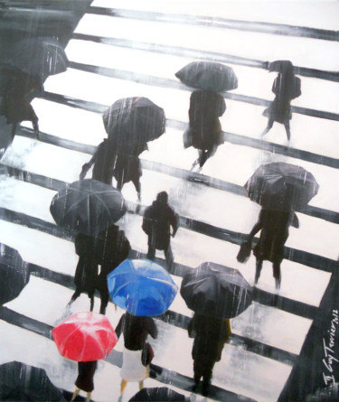 Malerei mit dem Titel "Tokyo, le passage p…" von Guy Terrier, Original-Kunstwerk, Acryl