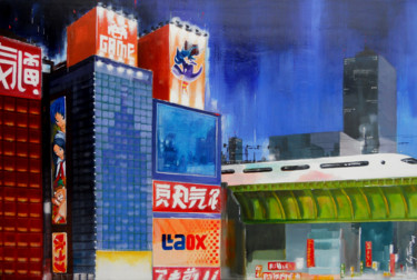 Painting titled "Tokyo, Akihabara II" by Guy Terrier, Original Artwork, Acrylic