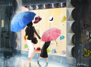 Pintura intitulada "Tokyo, la boutique…" por Guy Terrier, Obras de arte originais, Acrílico