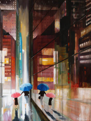 Painting titled "Tokyo,le passage" by Guy Terrier, Original Artwork, Acrylic