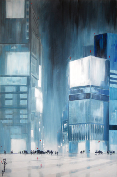 Malarstwo zatytułowany „Tokyo, bleu Shibuya” autorstwa Guy Terrier, Oryginalna praca, Akryl
