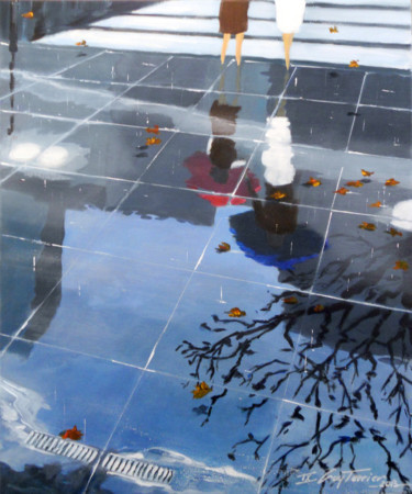 Malerei mit dem Titel "Tokyo, Etude trotto…" von Guy Terrier, Original-Kunstwerk, Acryl