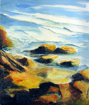 Peinture intitulée "Etude rochers 2" par Guy Terrier, Œuvre d'art originale, Acrylique