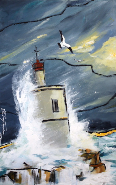 Malerei mit dem Titel "La Teignouse" von Guy Terrier, Original-Kunstwerk, Acryl