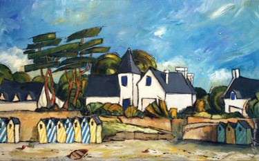 Malarstwo zatytułowany „Île aux moines - La…” autorstwa Guy Terrier, Oryginalna praca, Akryl